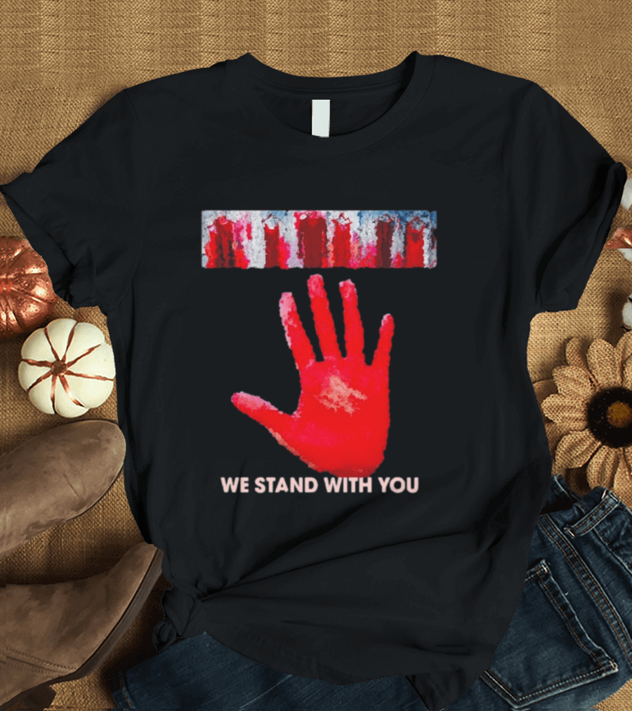 Red Dress Day We Stand With You Handprint T-Shirt