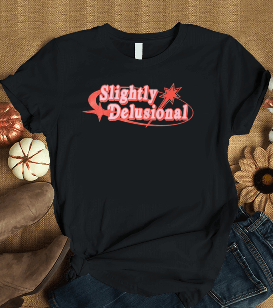 Slightly Delusional Whimsical Star Design With Swirling Orbit T-Shirt