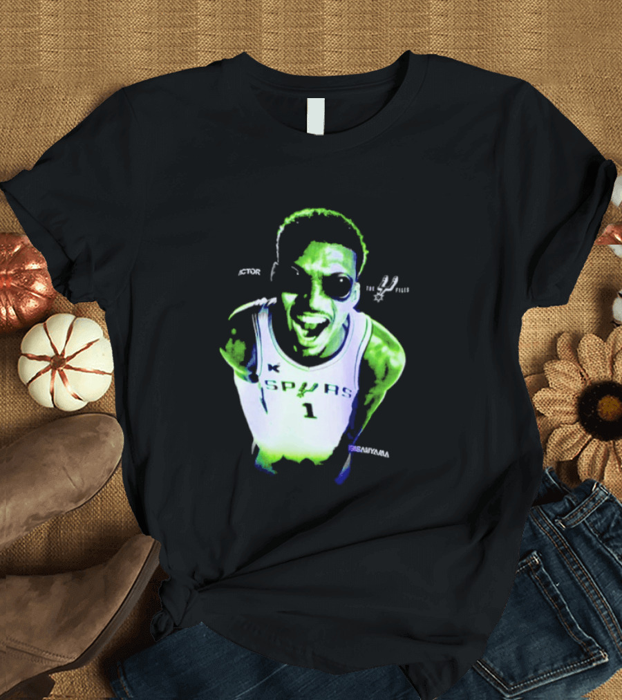 The Alien Victor Wembanyama Spurs X Files Mashup Paranormal Basketball T-Shirt