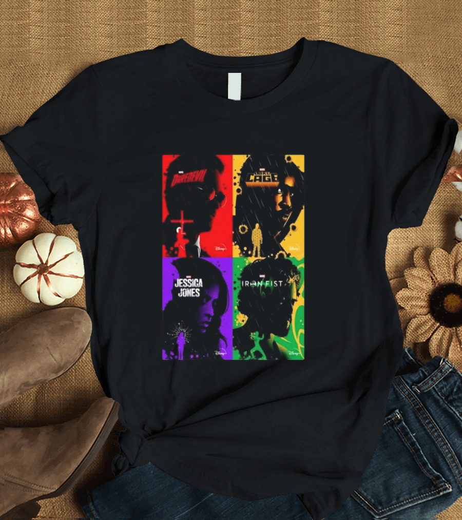 Marvel Daredevil Jessica Jones Luke Cage Iron Fist Heroes Disney T-Shirt