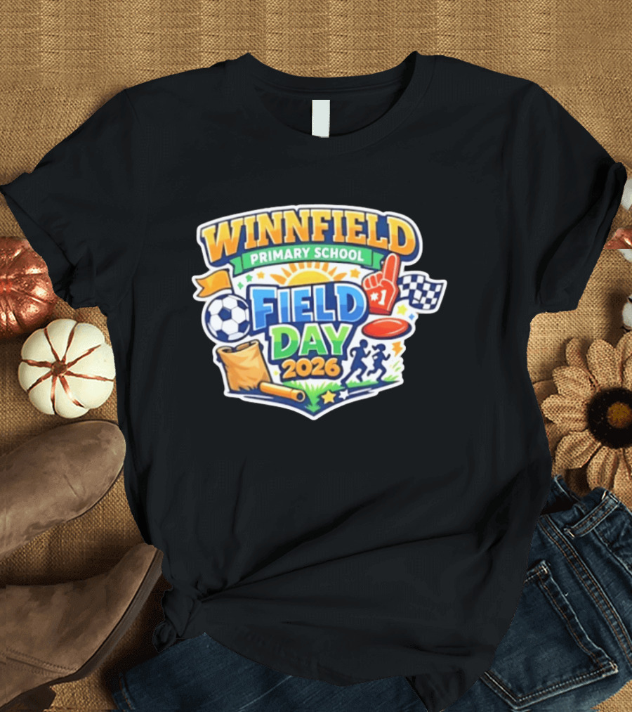 Winnfield Primary School Field Day 2026 Soccer Race Checkered Flags T-Shirt