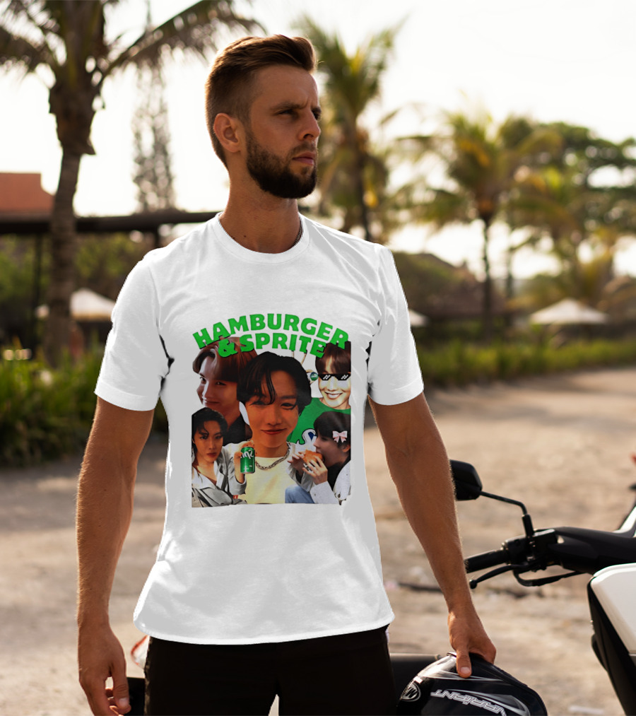 J Hope BTS Hamburger & Sprite Collage T-Shirt