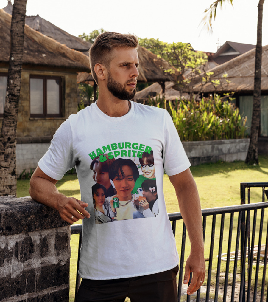 J Hope BTS Hamburger & Sprite Collage T-Shirt