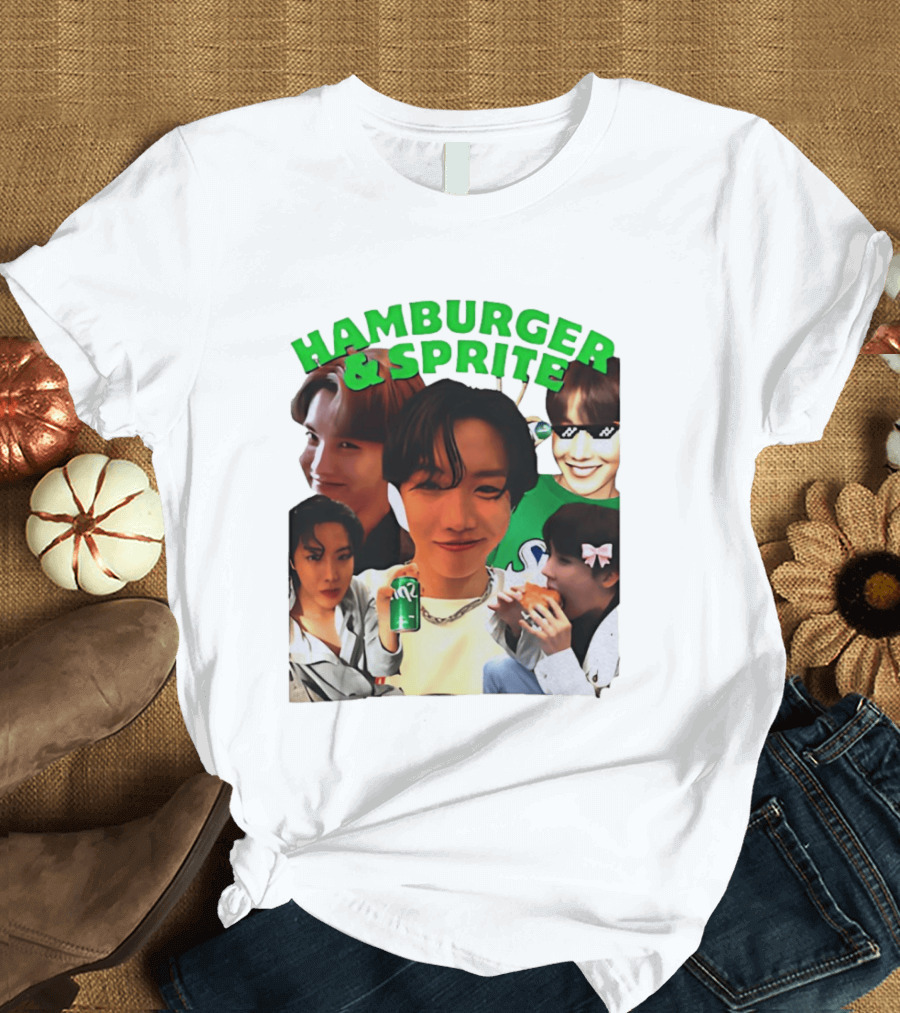 J Hope BTS Hamburger & Sprite Collage T-Shirt