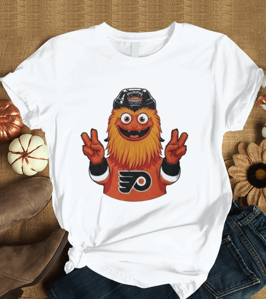 Philadelphia Flyers Gritty Peace Victory Hockey Fan Favorite T-Shirt