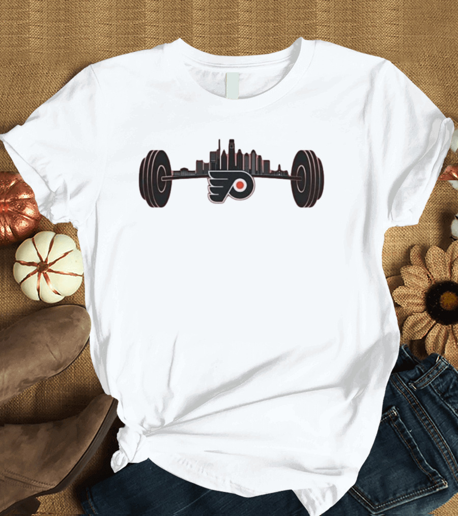 Philadelphia Flyers Philly Strong Series Skyline And Hockey Team T-Shirt