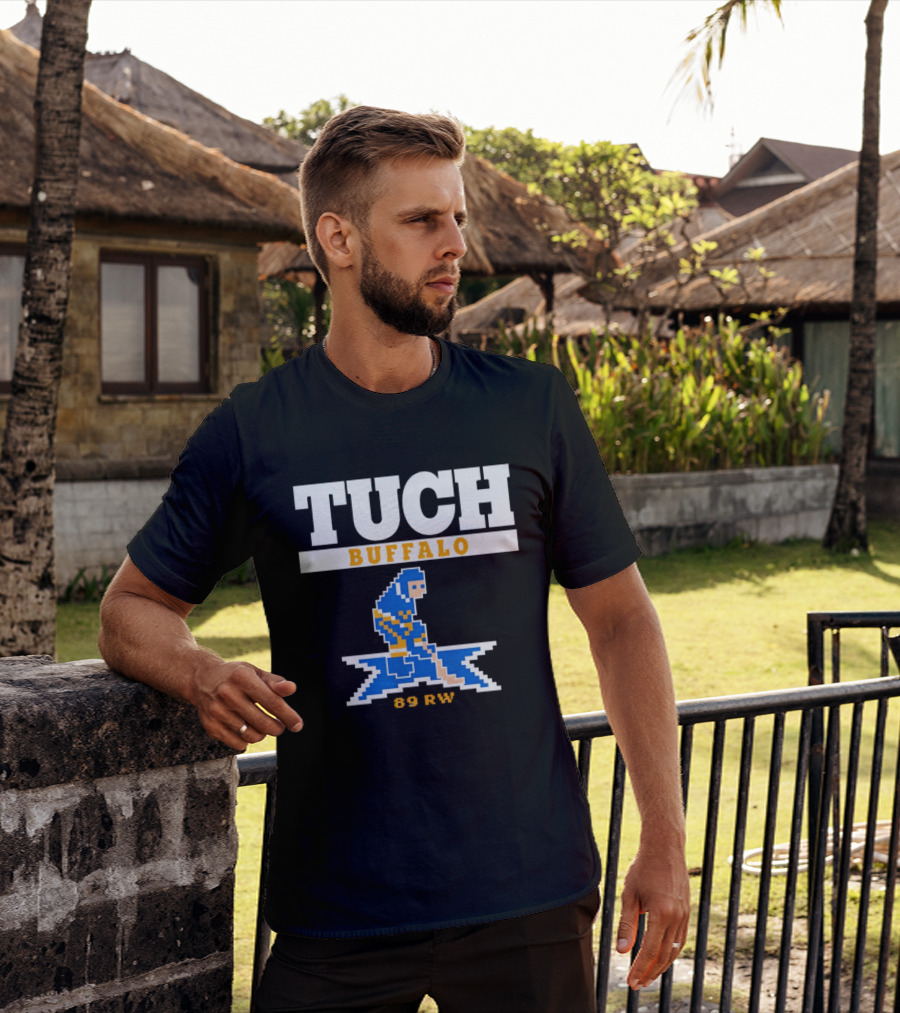 Tuch Buffalo Sabres 89 RW Classic Pixel Hockey T-Shirt