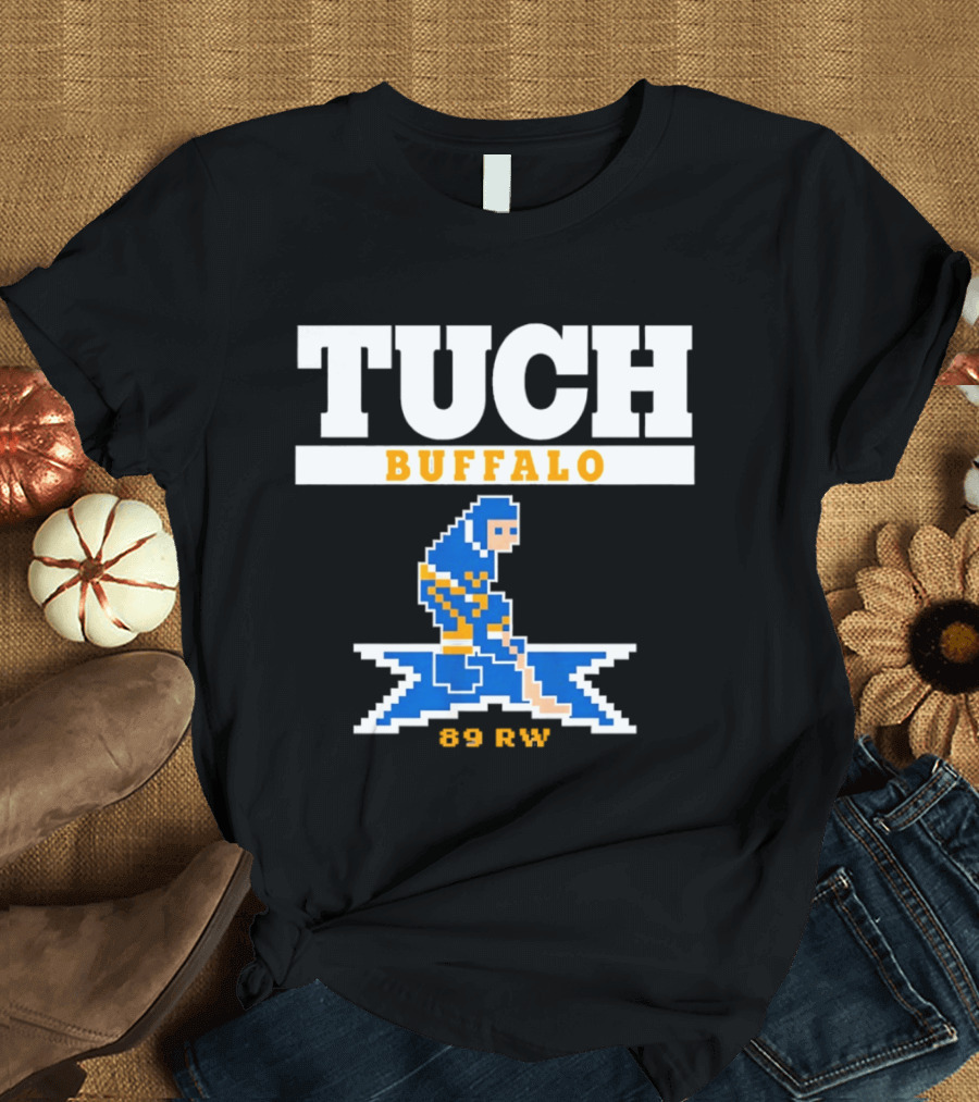 Tuch Buffalo Sabres 89 RW Classic Pixel Hockey T-Shirt