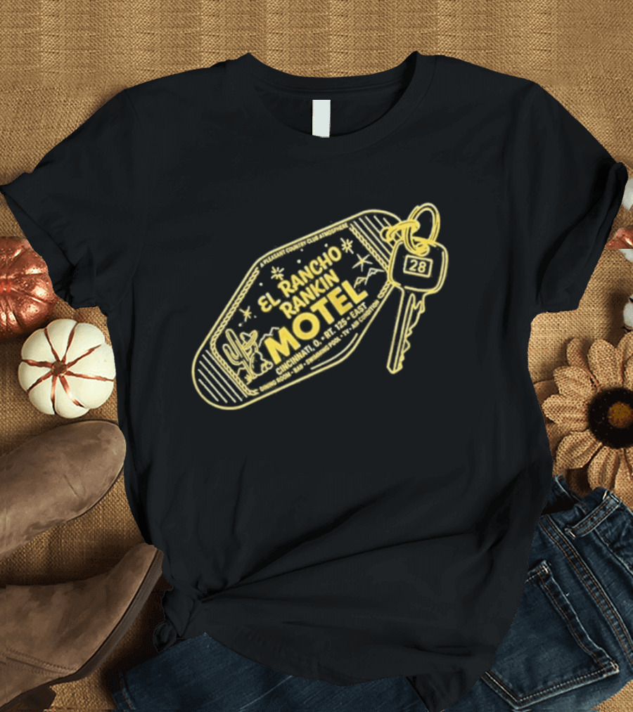 El Rancho Rankin Motel Key Fob Vintage Room 28 Cactus T-Shirt