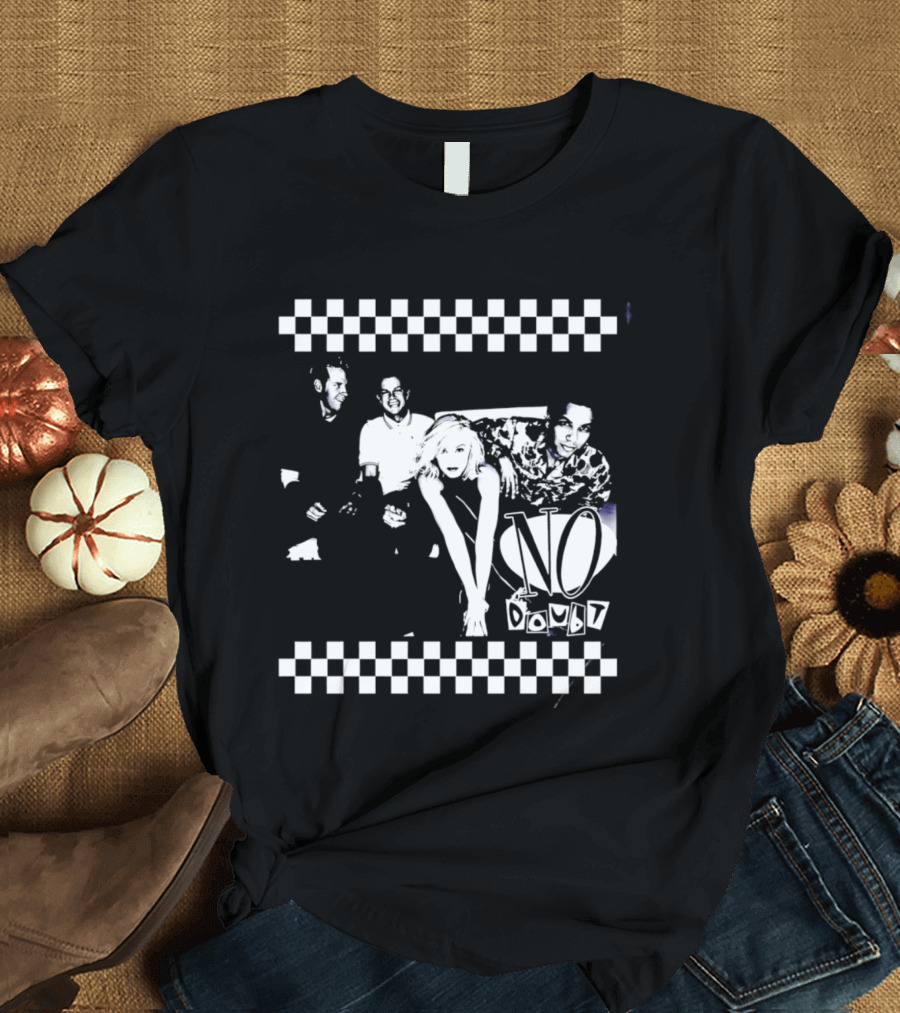 No Doubt Band Gwen Stefani Tony Kanal Eric Stefani Checkered T-Shirt
