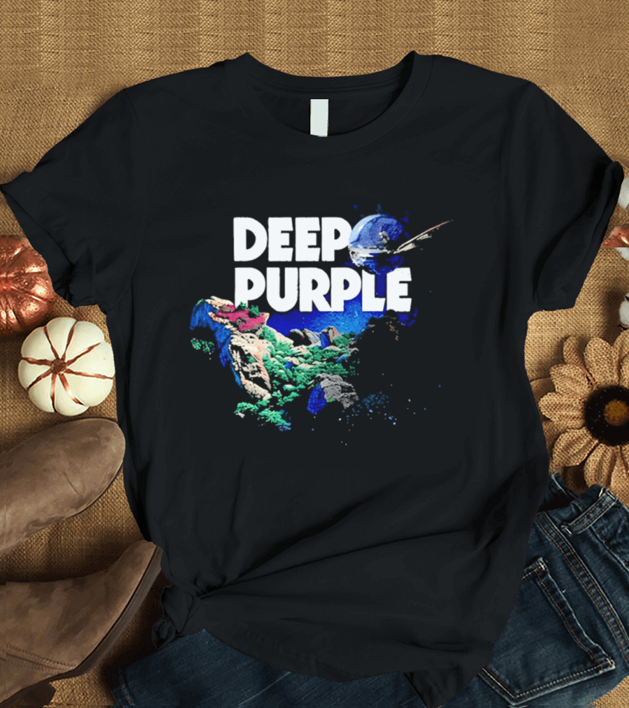 Deep Purple Colorful Splatters And Paint Brush Strokes T-Shirt