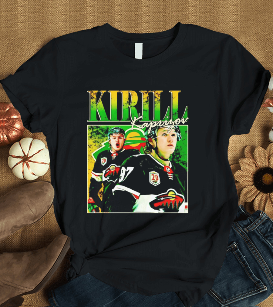 Kirill Kaprizov Minnesota Wild NHL Hockey Player With 20th Anniversary T-Shirt