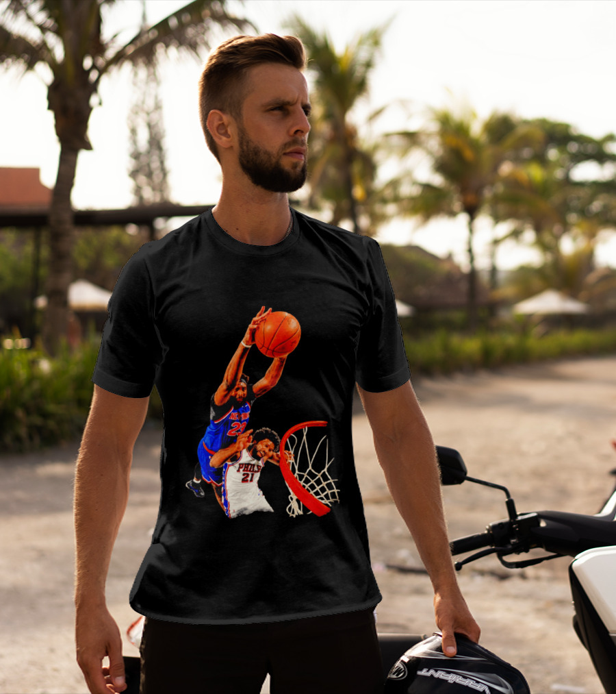 New York Knicks Mitchell Robinson Dunking On Philadelphia 2026 T-Shirt