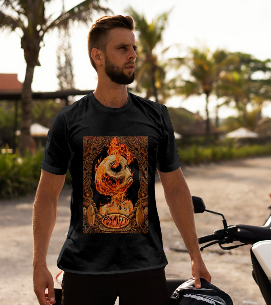 Puscifer Theater Of The Clouds Portland OR Event May 8 2026 Alien Skull In Flames T-Shirt