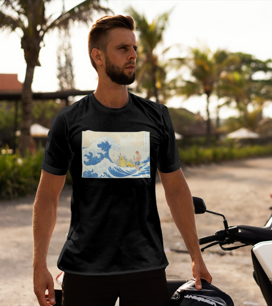 The Great Wave Salthill Swimmer And Diving Board Scene T-Shirt