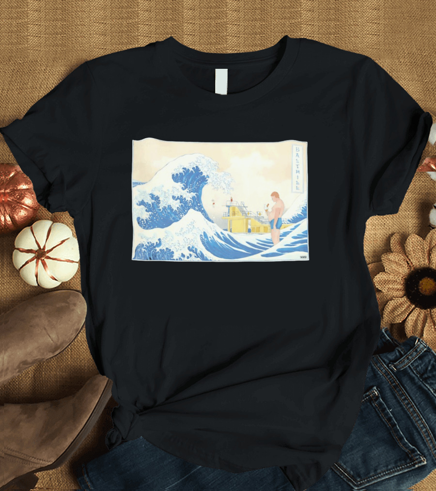 The Great Wave Salthill Swimmer And Diving Board Scene T-Shirt