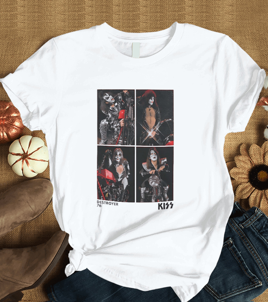 KISS Destroyer 76 Band Members On Motorcycles T-Shirt