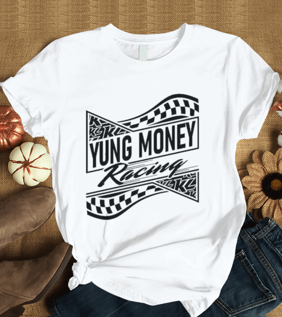 Yung Money Racing Checkered Flag Kyle Larson T-Shirt