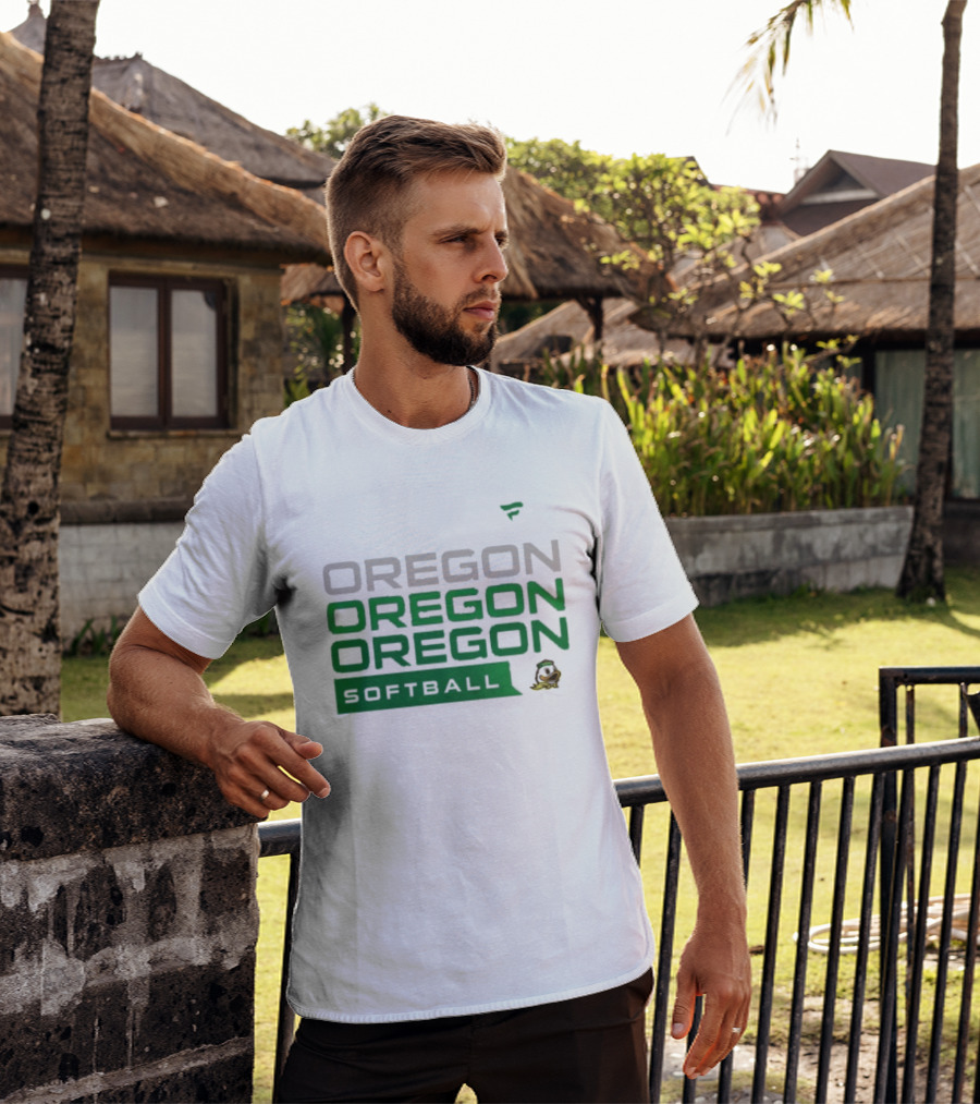 Oregon Ducks Softball Triple Oregon Text Tri Blend T-Shirt