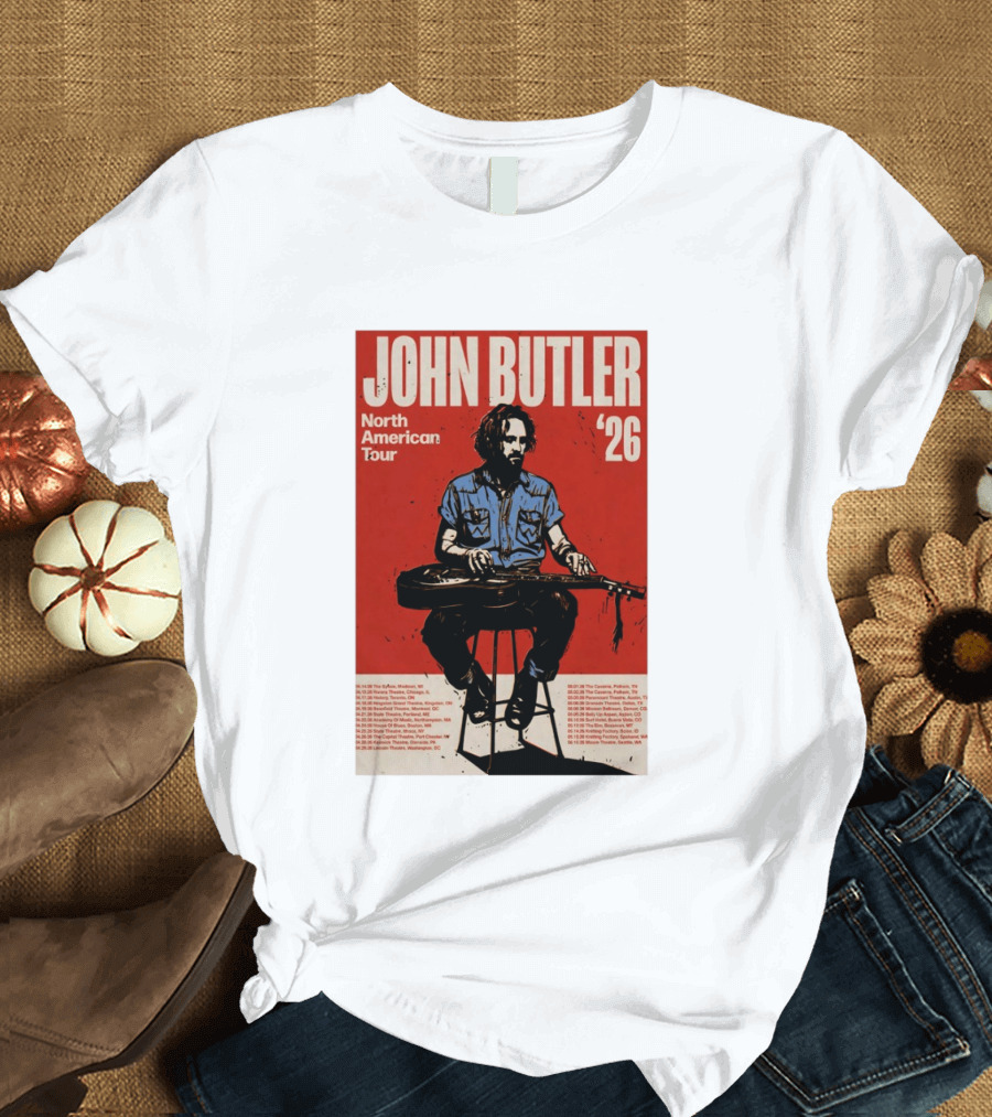 John Butler North American Tour 2026 Shows T-Shirt