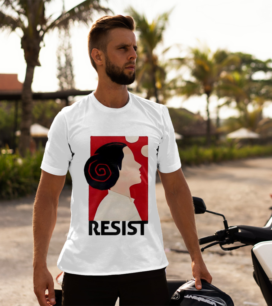 Princess Leia Resist Style Icon With Red And White T-Shirt