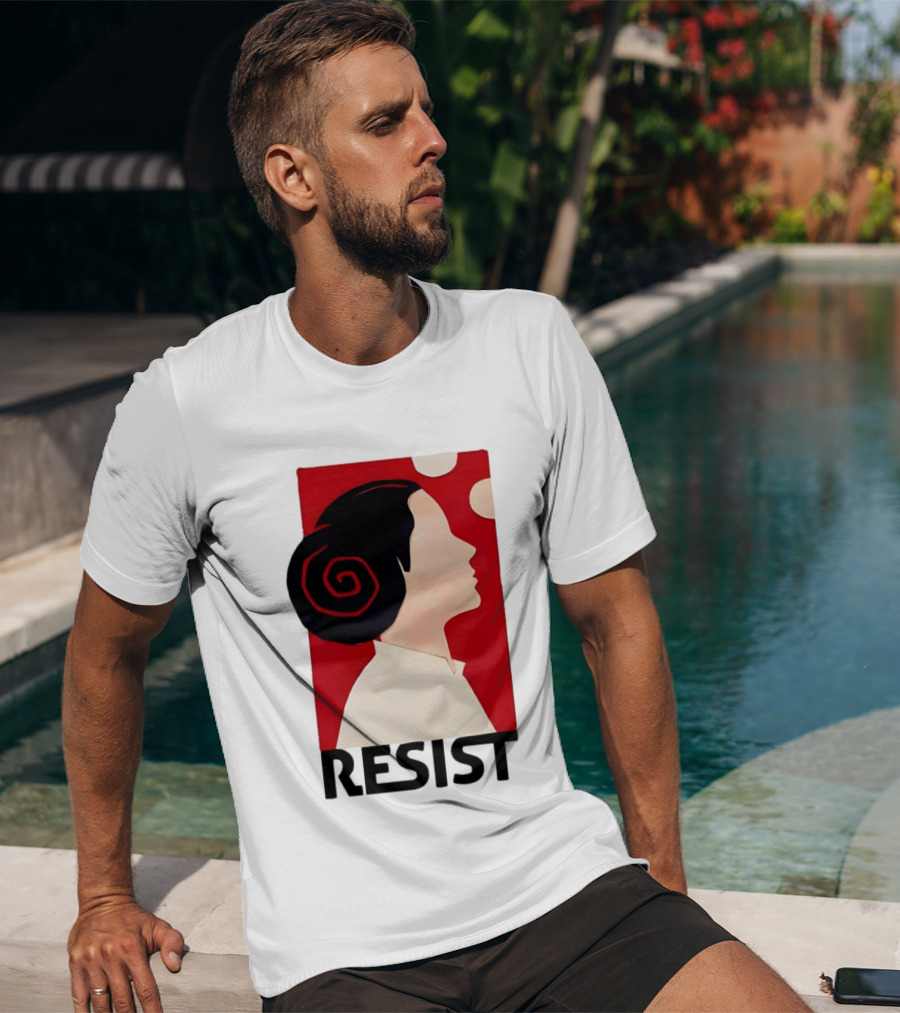 Princess Leia Resist Style Icon With Red And White T-Shirt
