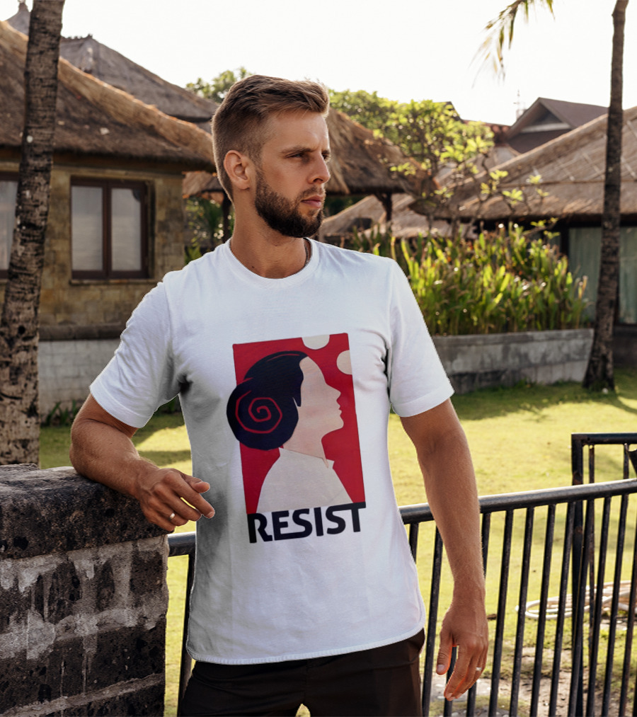 Princess Leia Resist Style Icon With Red And White T-Shirt