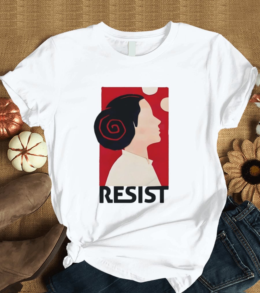 Princess Leia Resist Style Icon With Red And White T-Shirt