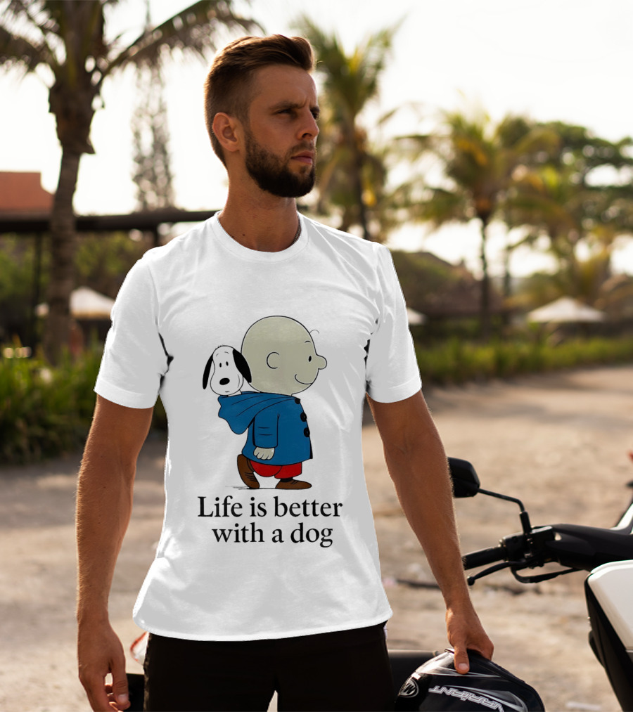 Snoopy And Charlie Brown Life Is Better With A Dog T-Shirt