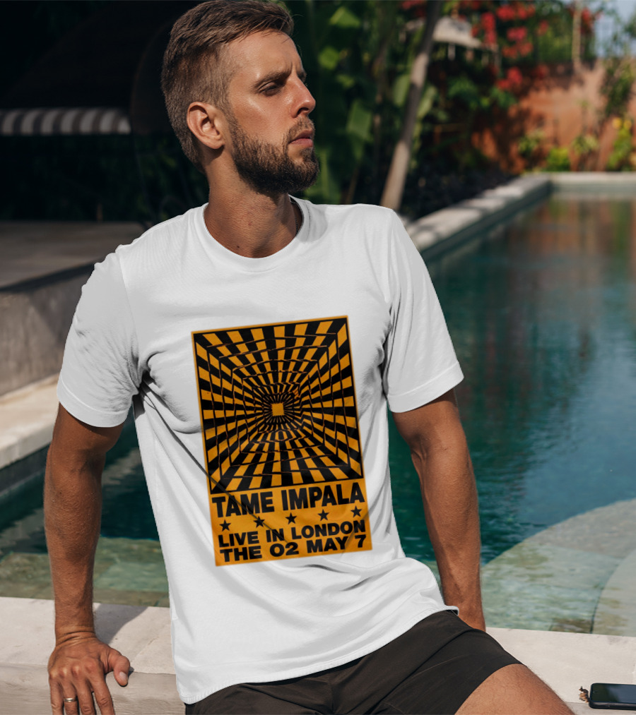 Tame Impala Live In London The O2 May 7 Optical Illusion Concert T-Shirt