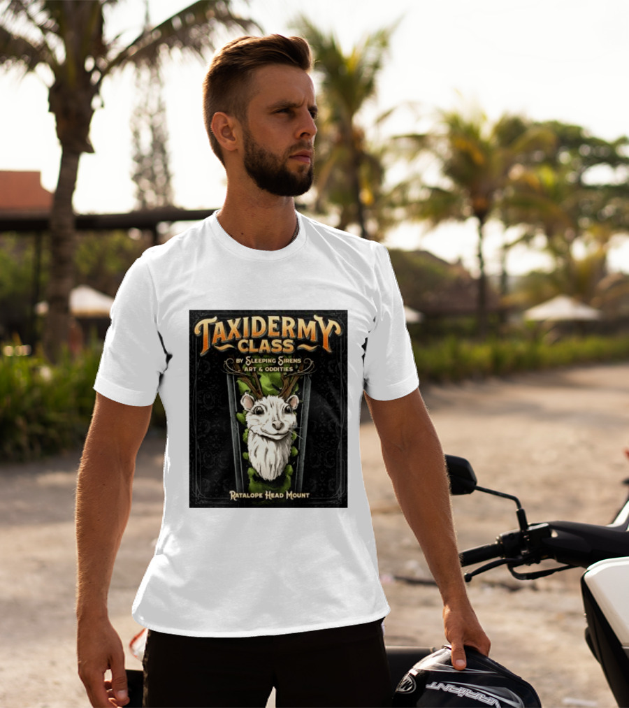 Taxidermy Class Sleeping Sirens Art Oddities Ratalope Head Mount T-Shirt