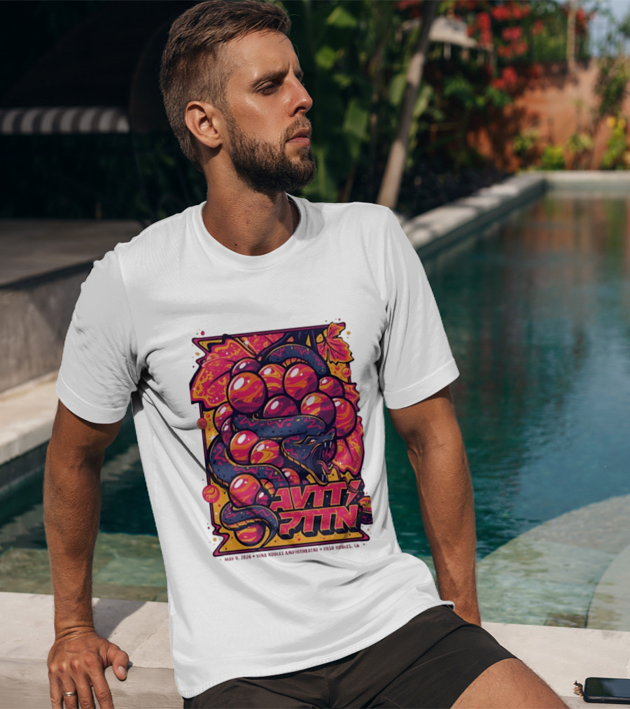 Avett Brothers Paso Robles CA 2026 May 9 Tour Snake Grapes T-Shirt