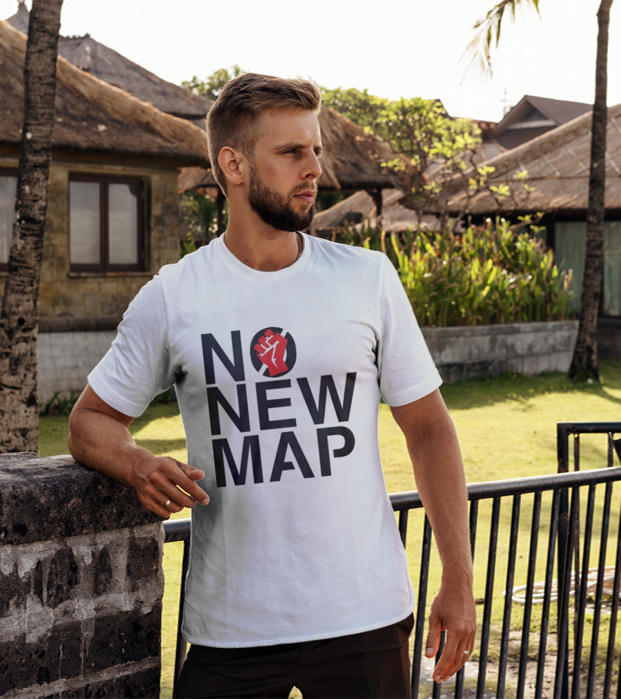 No New Map Protest Red Fist Symbol Virginia T-Shirt