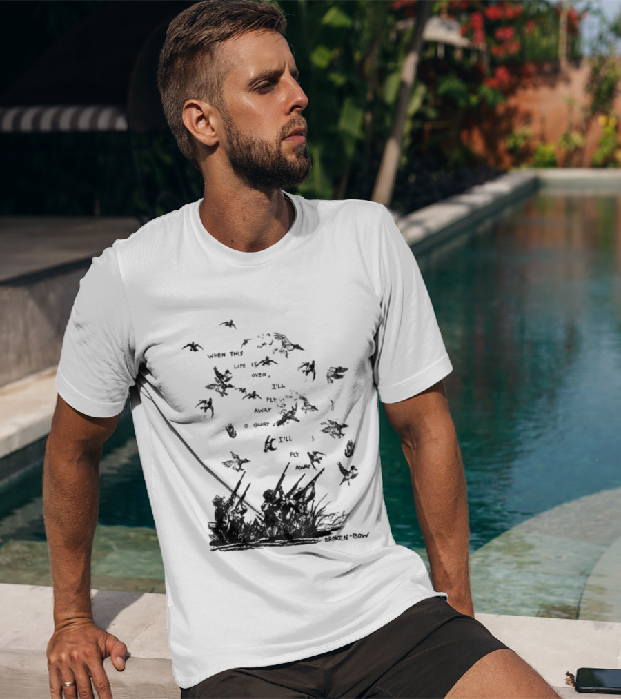 When This Life Is Over I'll Fly Away Glory Bird Silhouette Clouds T-Shirt