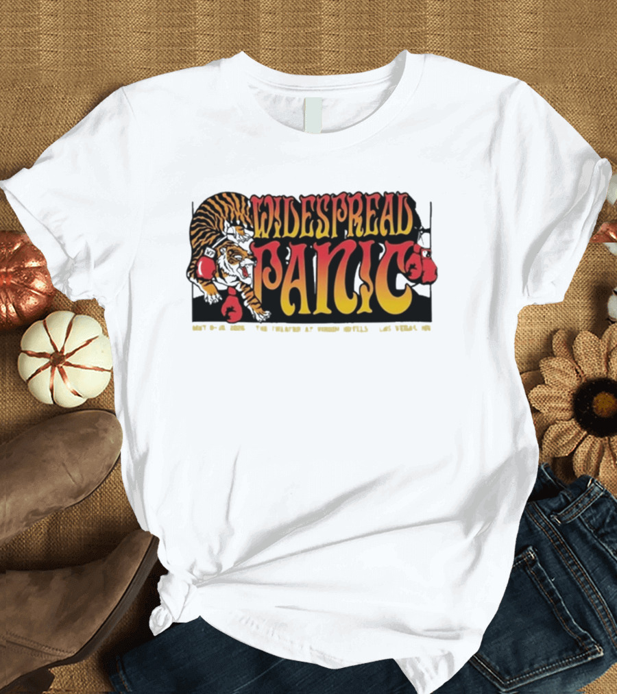Widespread Panic May 8 10 2026 Las Vegas NV Tiger Boxing Gloves T-Shirt
