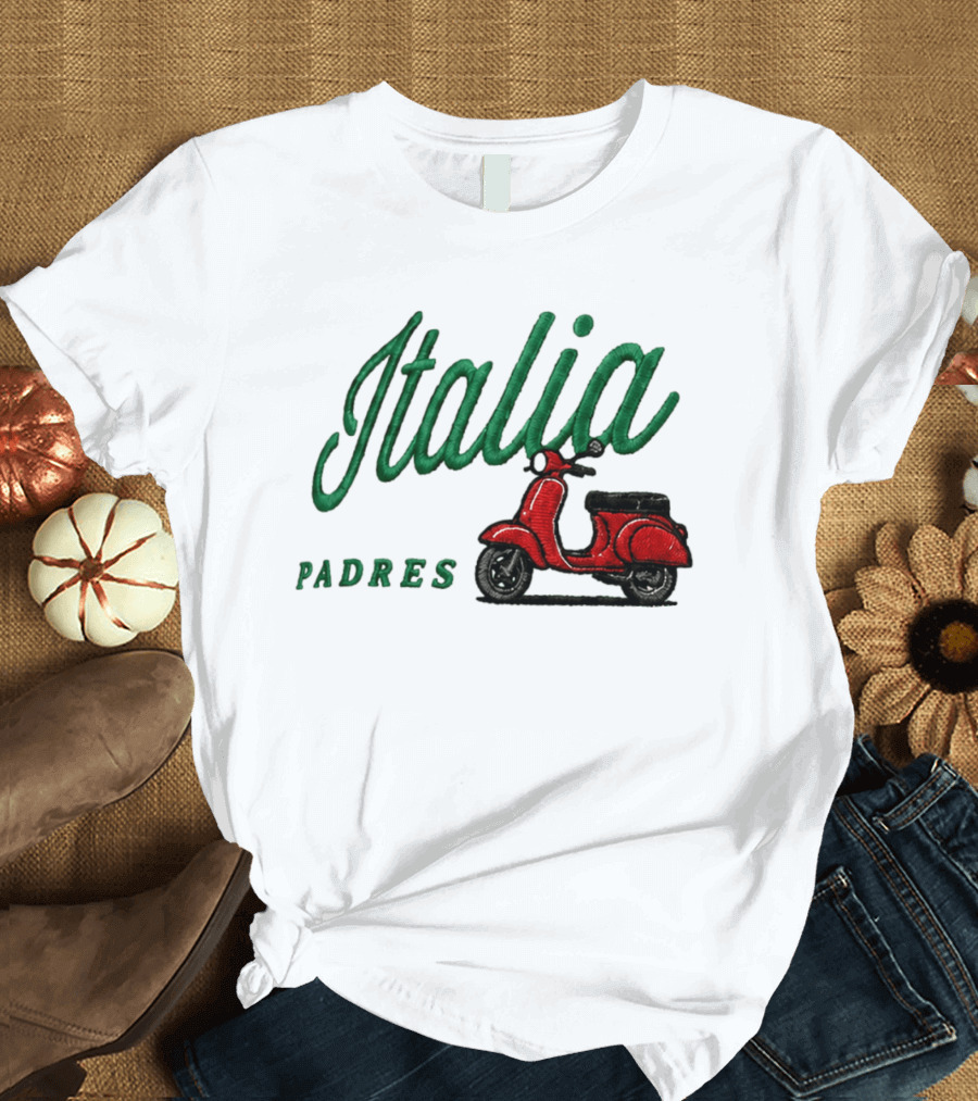 Italia Padres Red Scooter 2026 Italian Heritage Celebration Night Hat T-Shirt