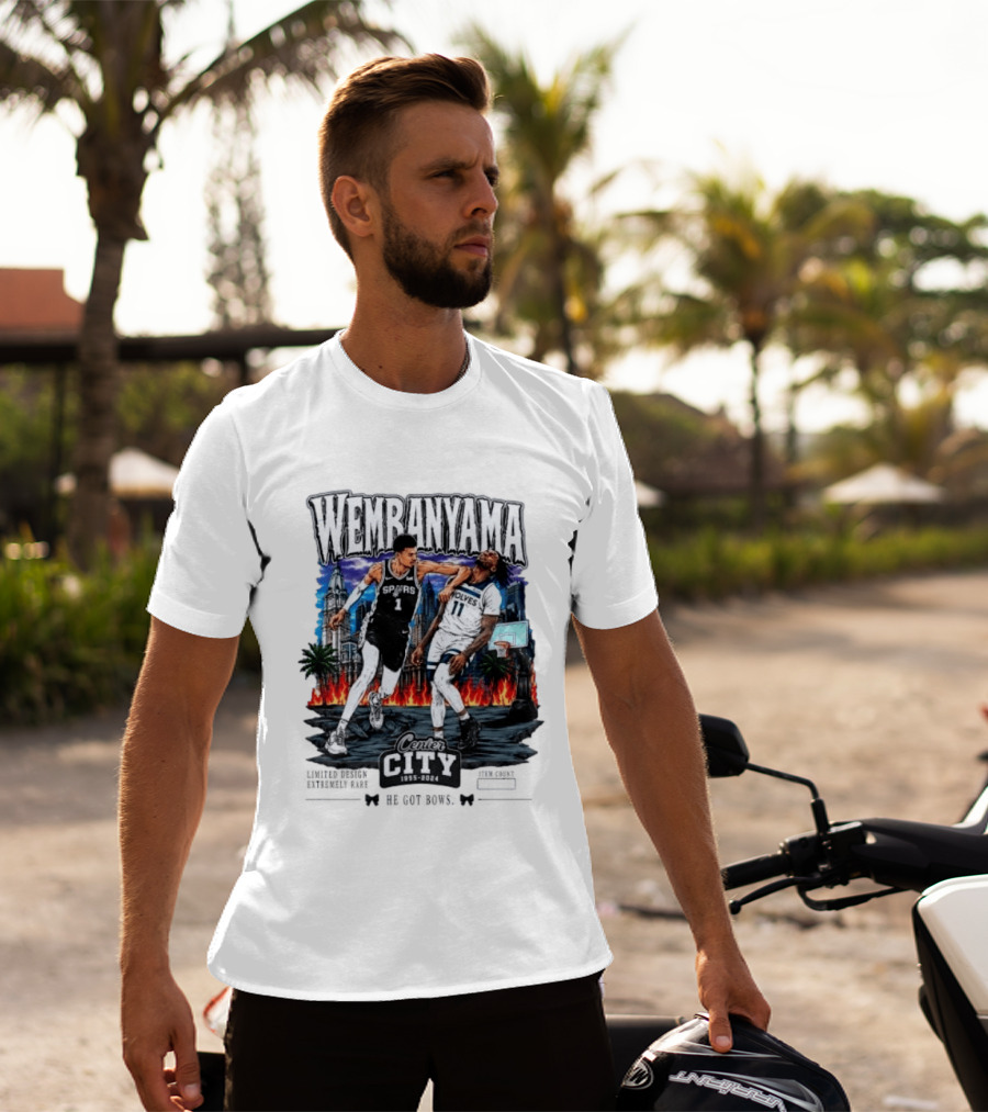 Wembanyama Spurs Center City 1995 2024 Basketball Matchup T-Shirt