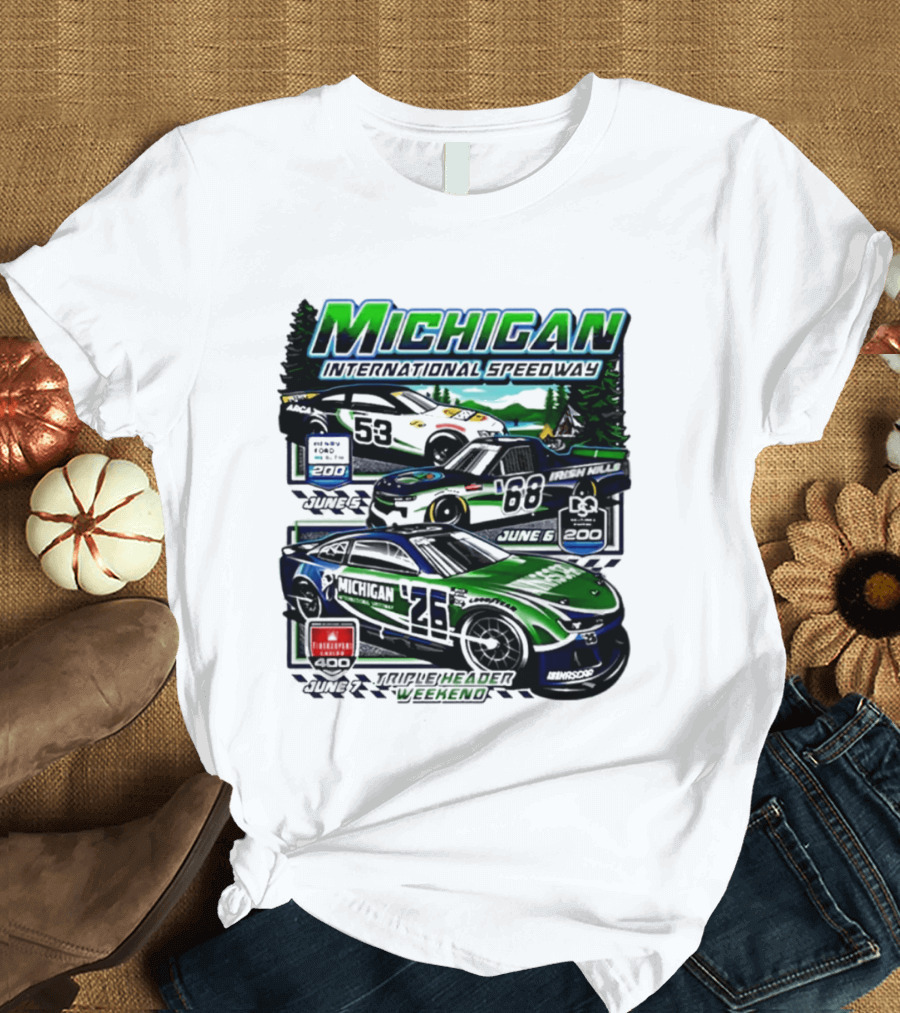 2026 Michigan International Speedway June 16 Race With Cars 58 And 88 T-Shirt