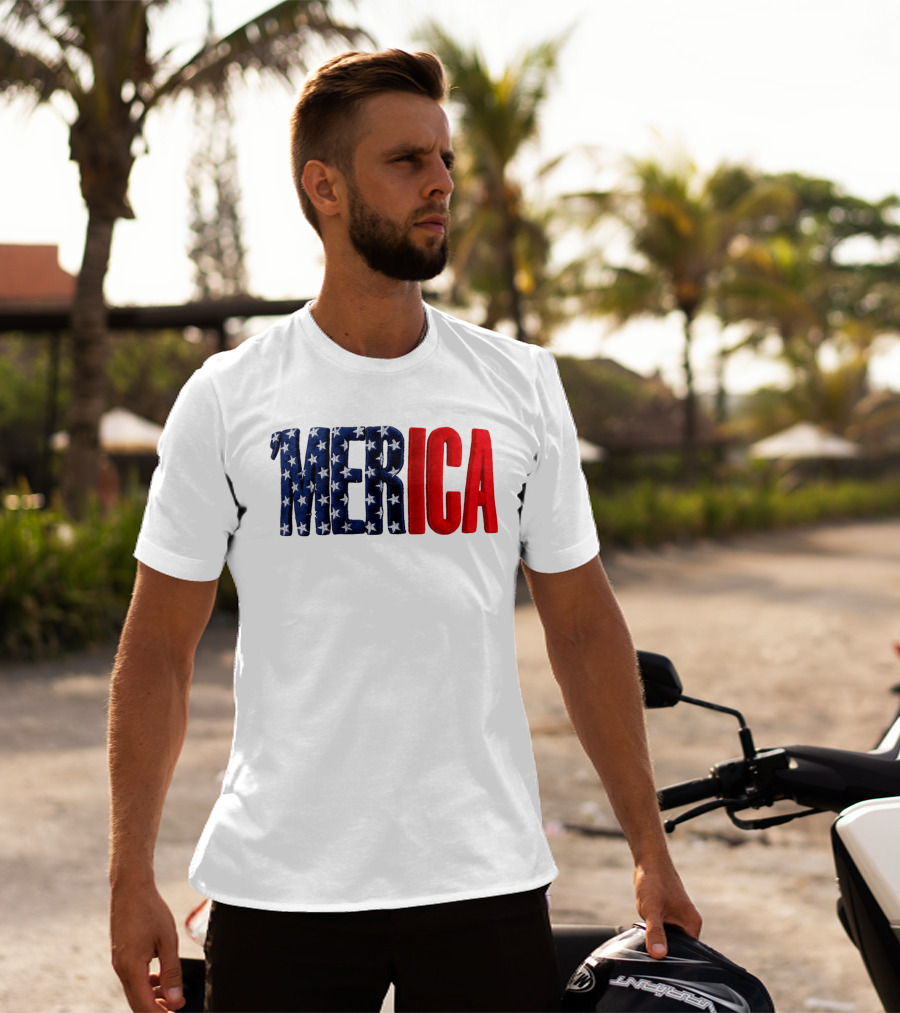 2026 USA 250th Merica Chrome White Camo Hat Stars Stripes T-Shirt