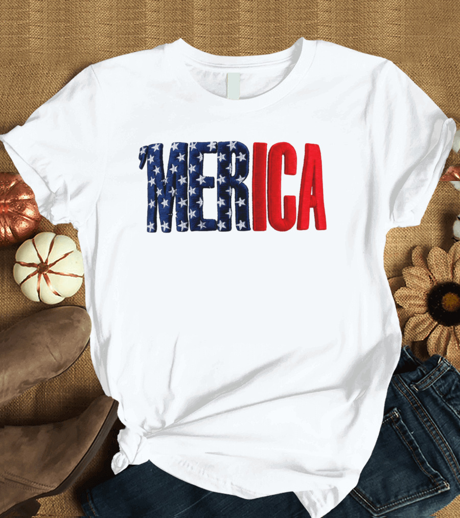 2026 USA 250th Merica Chrome White Camo Hat Stars Stripes T-Shirt