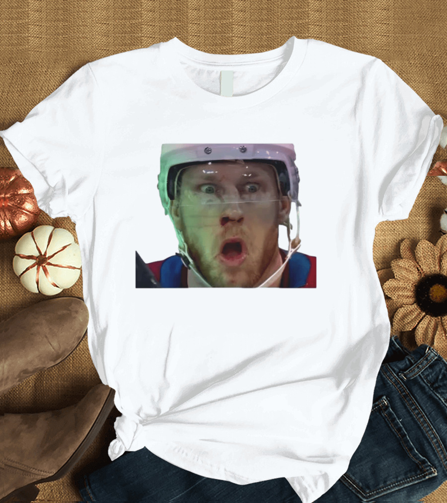 Nathan MacKinnon What The Puck Reaction Hockey T-Shirt