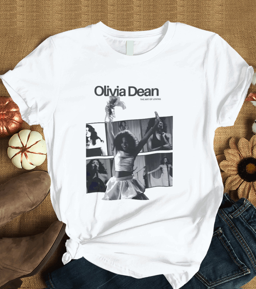 Olivia Dean Concert Performance Collage Black And White Photography T-Shirt