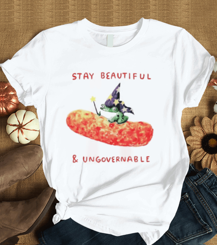 Stay Beautiful Ungovernable Wizard Frog Cheese Magic T-Shirt