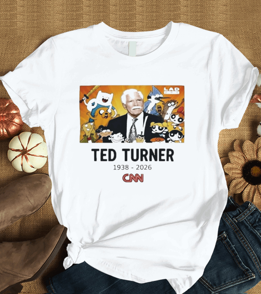 Ted Turner 1938 2026 Cartoon Network Characters CNN Meme T-Shirt