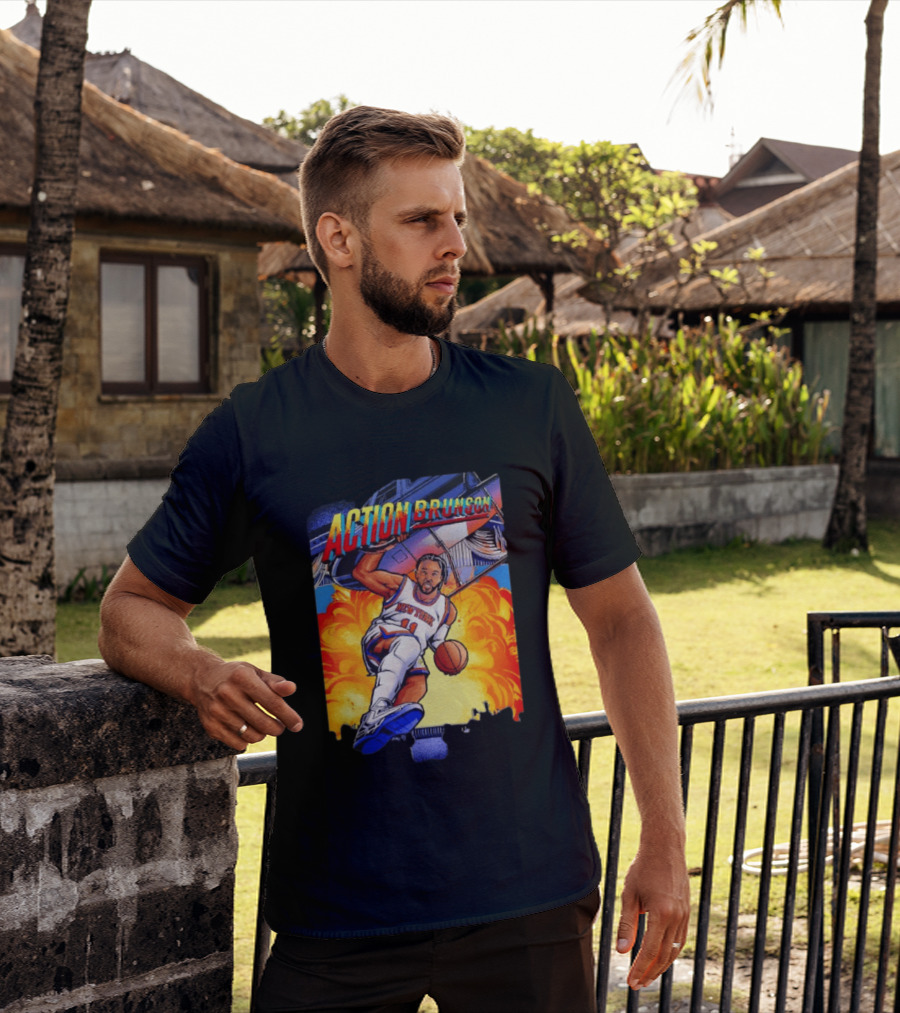 Action Brunson New York Knicks Basketball Comic Explosive Dynamic T-Shirt