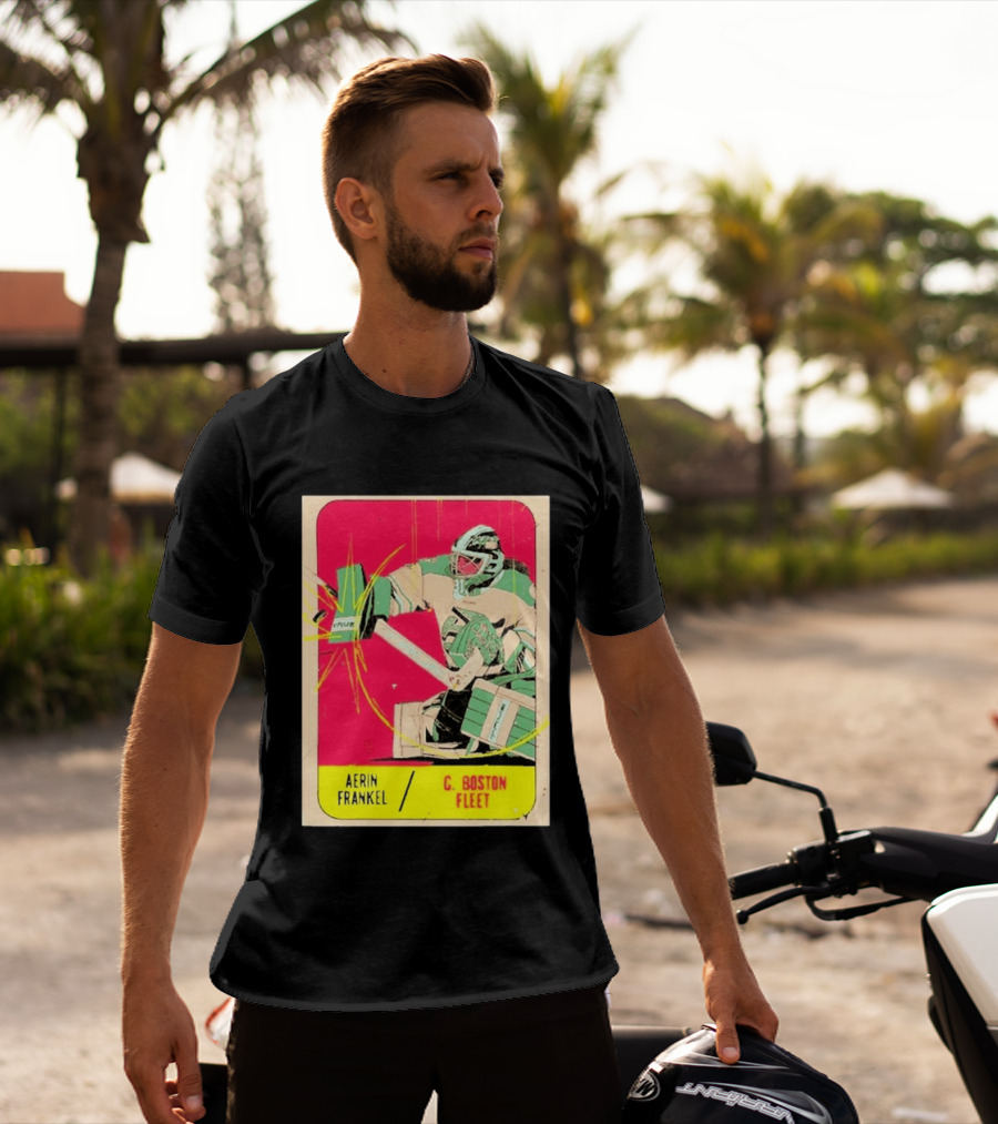 Aerin Frankel C. Boston Fleet Goalie Vintage Style Hockey Card T-Shirt