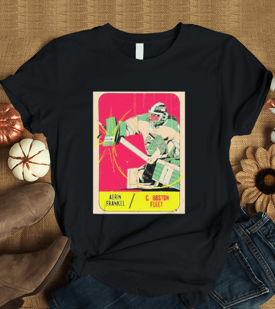 Aerin Frankel C. Boston Fleet Goalie Vintage Style Hockey Card T-Shirt