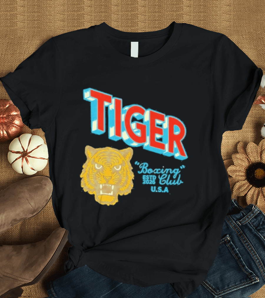 Tiger Boxing Club Estd 2026 USA Tiger Head Logo Sports Team T-Shirt