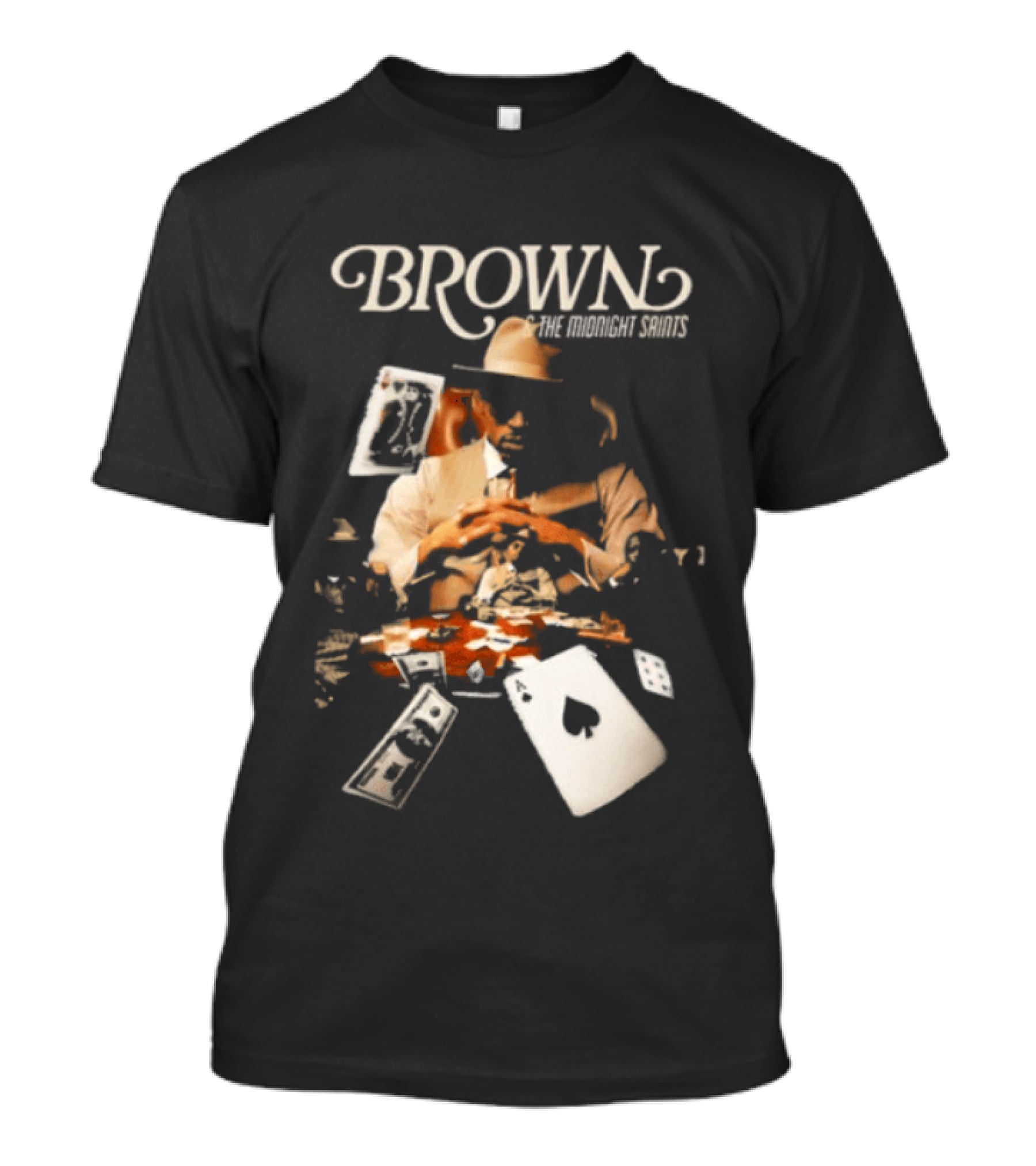 BROWN The Midnight Saints Playing Cards And Chips Explosion T-Shirt