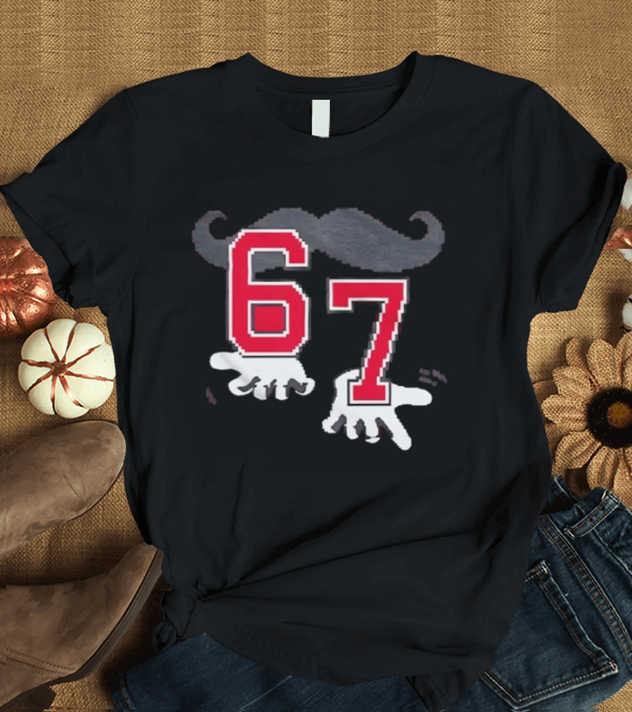 Cincinnati Reds 67 Beard Meme Moustache Hands T-Shirt